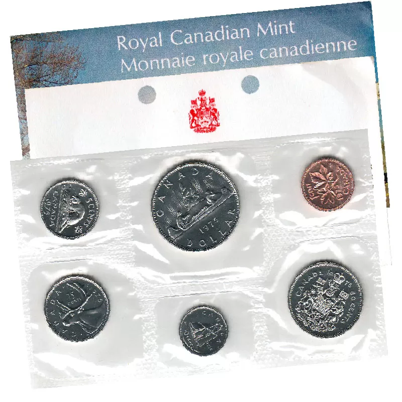 1975 ATTACHED JEWEL Canadian 6-Coin Brilliant Uncirculated (Proof